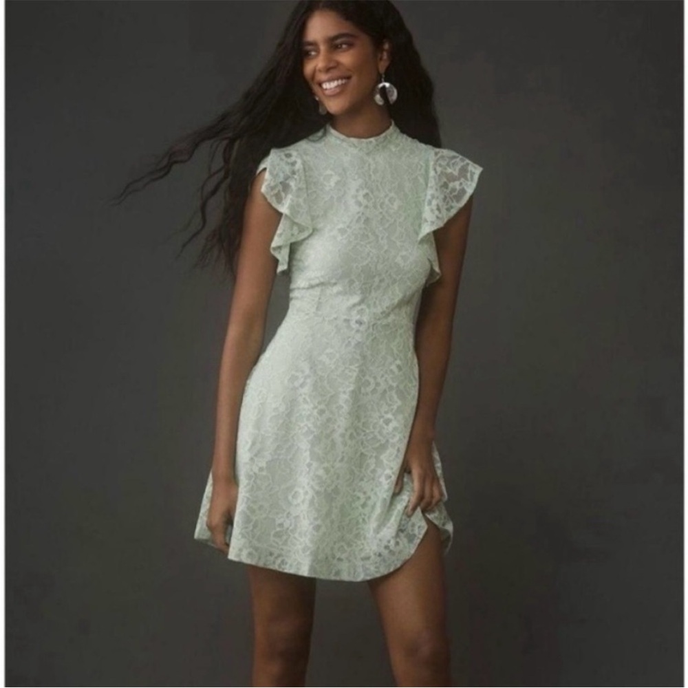 NWT Maeve green lace short dress